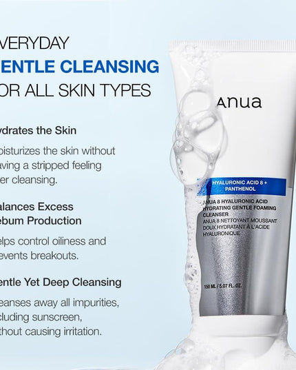 Anua 8 Hyaluronic Acid Hydrating Gentle Foaming Cleanser