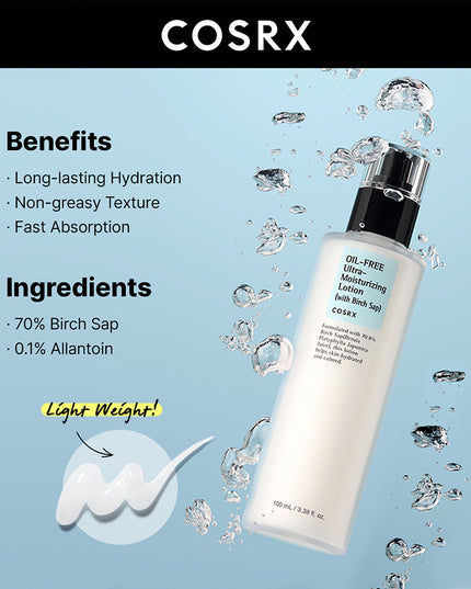 Cosrx Oil-Free Ultra-Moisturizing Lotion with Birch Sap