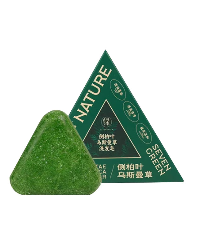 Nature Herbal Triangle Platycladus Usman Grass Shampoo Bar