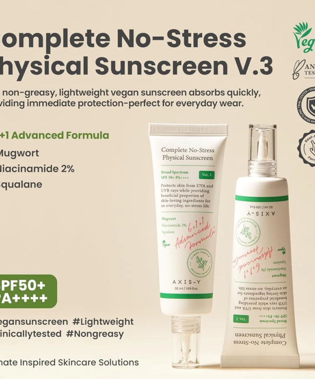 Complete No-Stress Physical Sunscreen SPF50+